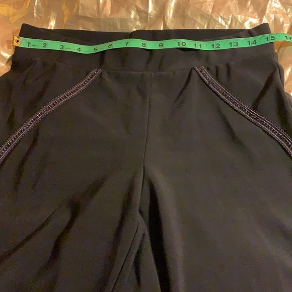 J. RIBKOFF SZ 8 BL PANTS ELASTIC AT WAIST & SHINY RIBBONS ON BOTH SIDES - Picture 7 of 7